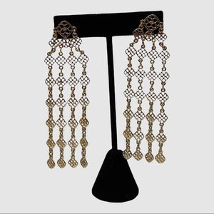 Stella and Dot Gold Tone Dangle Chandelier Earrings